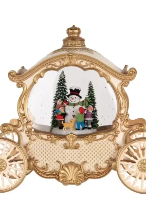 Voordeelprijs Clayre & Eef Kerstdecoratie met LED-verlichting en muziek 26x11x20 cm / 3xAA Beige Kunststof