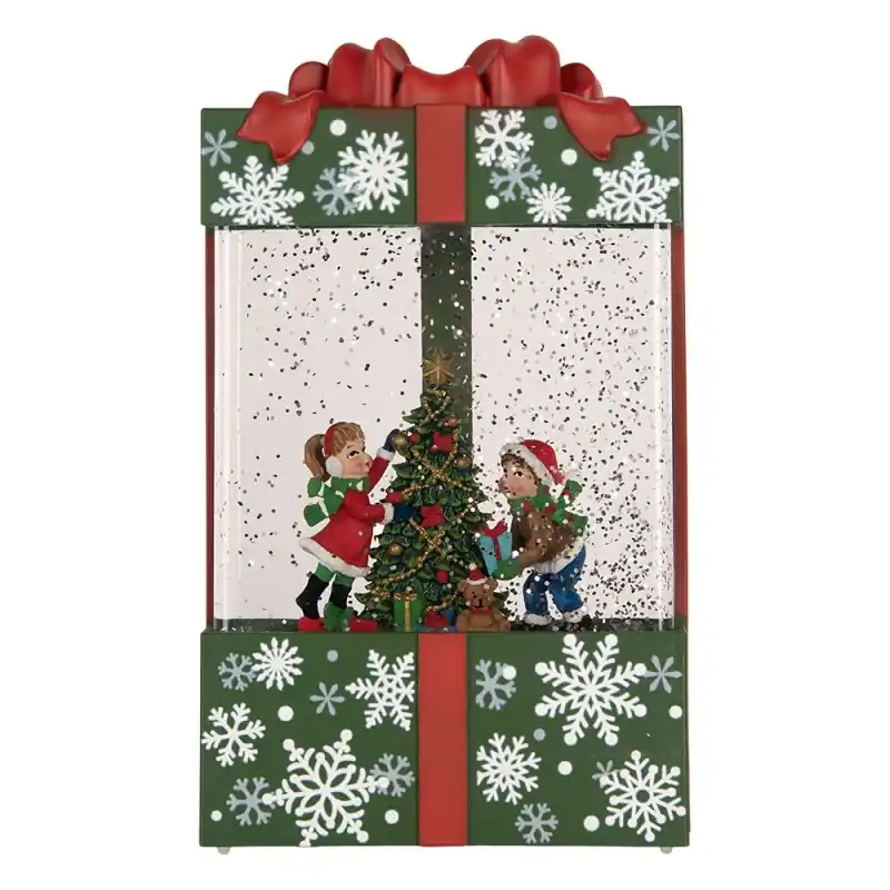 Nieuw Clayre & Eef Kerstdecoratie met LED-verlichting en muziek Cadeau 12x7x20 cm / 3xAA Groen Kunststof