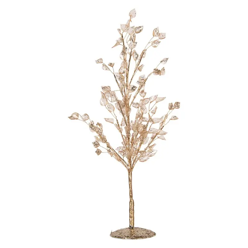 Clayre & Eef Decoratie Boom 9x9x45 cm Goudkleurig Metaal Hete Deal