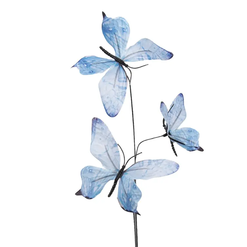 Koopje Clayre & Eef Decoratie Tak Vlinder 10x10x65 cm Blauw Textiel