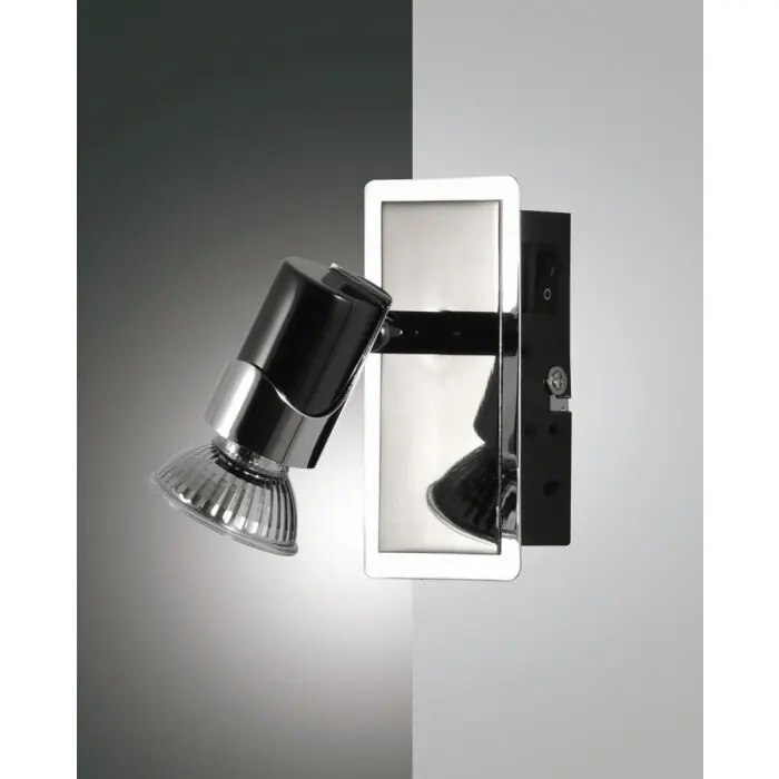 Direct Verzonden Fabas Luce Alice Muurlamp Chroom, Zwart, 1-licht
