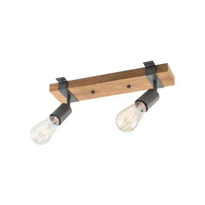 Actieprijs Leuchten-Direkt SLAT Plafondlamp Bruin, Hout donker, 2-lichts