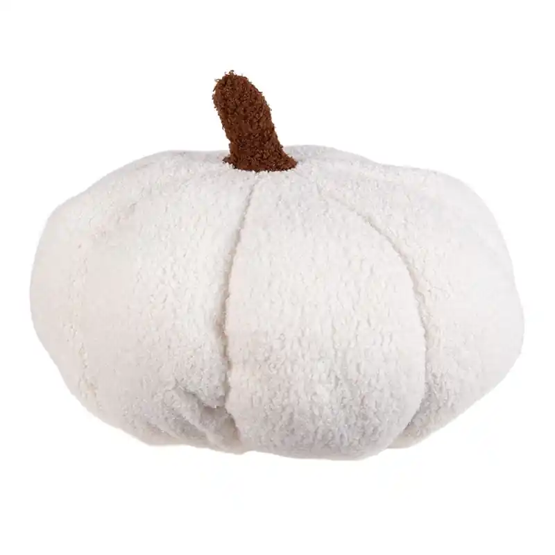 Clayre & Eef Decoratie Pompoen Ø 30x18 cm Wit Polyester Uitverkoop