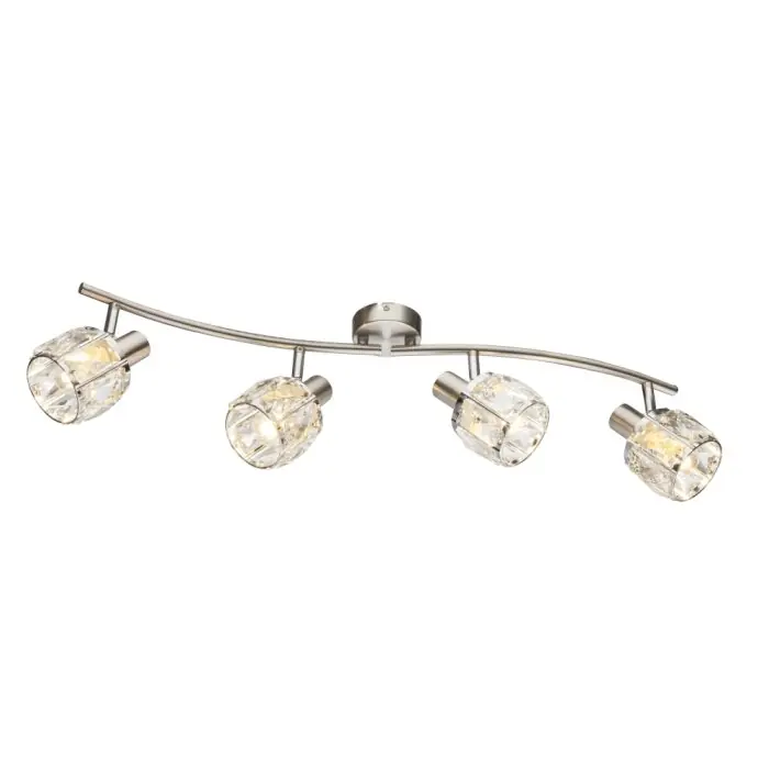 Snelle Levering Globo Kris Plafond straler Nikkel mat, 4-lichts