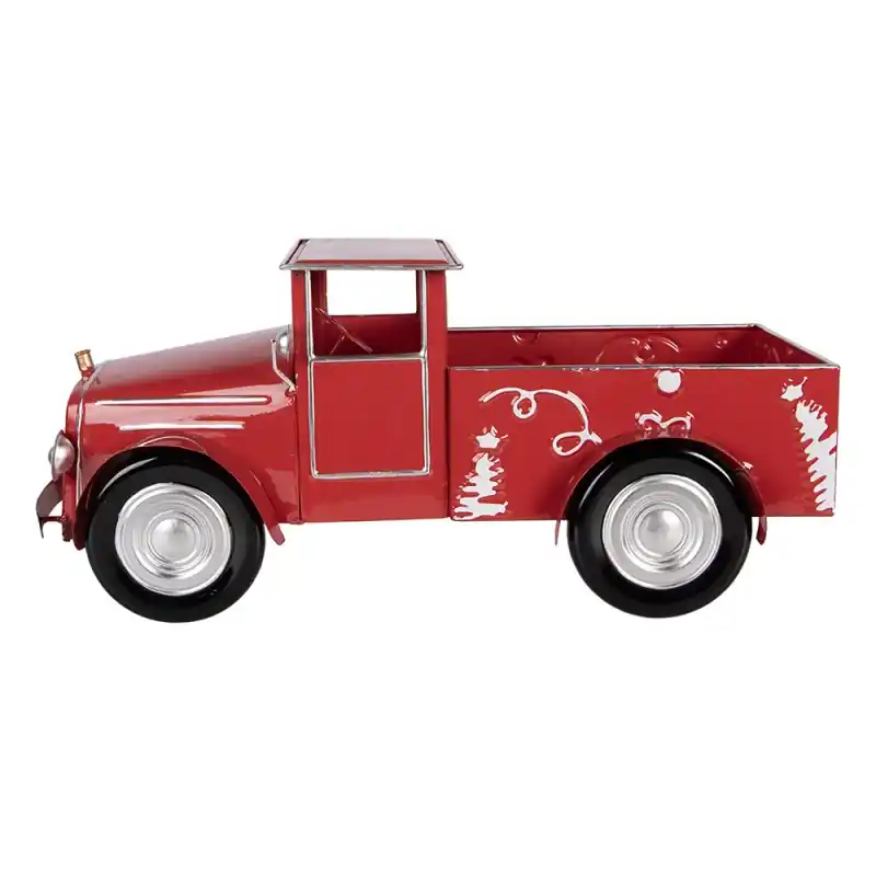 Clayre & Eef Kerstdecoratie Beeld Auto 42x18x19 cm Rood Metaal Gecertificeerd