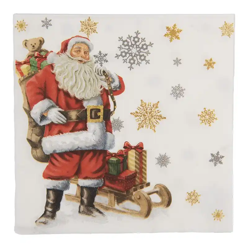 Beste Prijs Clayre & Eef Servetten Papier Set van 20 33x33 cm Wit Papier