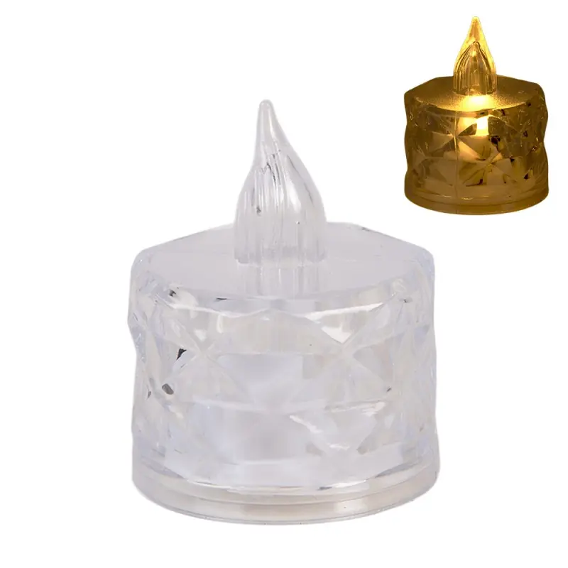 Bestseller Clayre & Eef Waxinelichthouder met LED 4x5 cm Transparant Kunststof