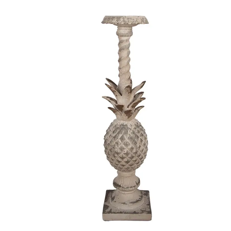 Clayre & Eef Kandelaar 13x13x50 cm Beige Keramisch materiaal Weekendaanbieding