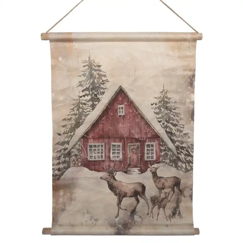 Clayre & Eef Wandkleed 55x3x75 cm Beige Textiel Beperkt Aanbod