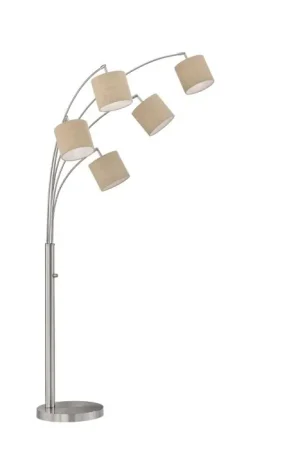 Weekendaanbieding Fischer & Honsel Annecy Staande lamp Nikkel mat, 5-lichts