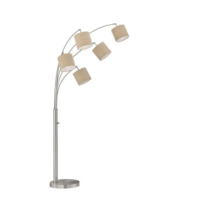 Weekendaanbieding Fischer & Honsel Annecy Staande lamp Nikkel mat, 5-lichts