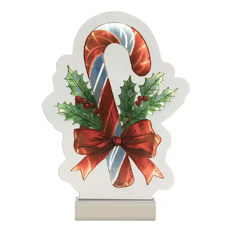Meest Verkocht Clayre & Eef Kerst Infinity Spiegel Lamp Zuurstok 15x5x21 cm Rood Kunststof
