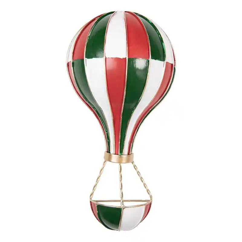 Clayre & Eef Decoratie Beeld Luchtballon 16x8x33 cm Rood Metaal Bestseller
