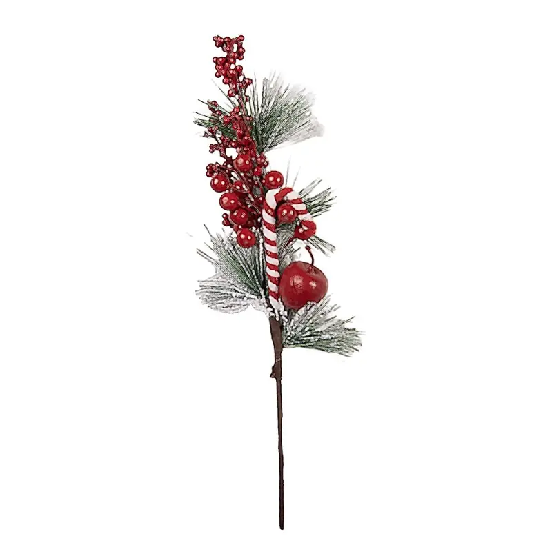 Clayre & Eef Kerstdecoratie 12x9x40 cm Wit Kunststof Aanbieding