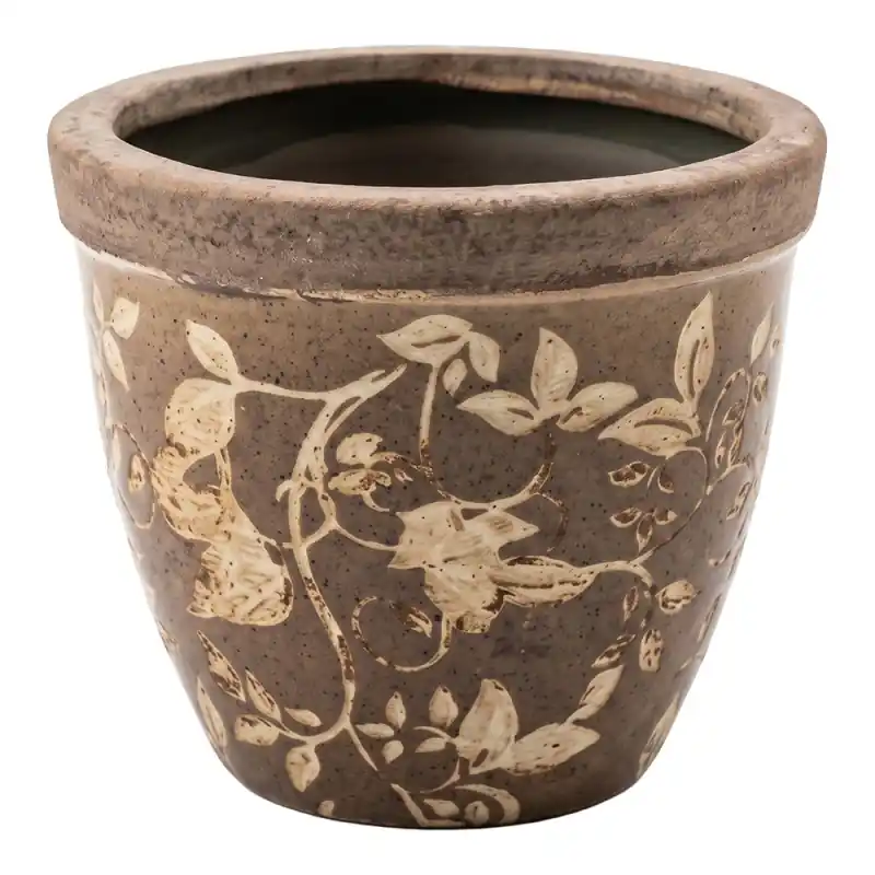 Clayre & Eef Bloempot Bruin Keramiek Aanbieding