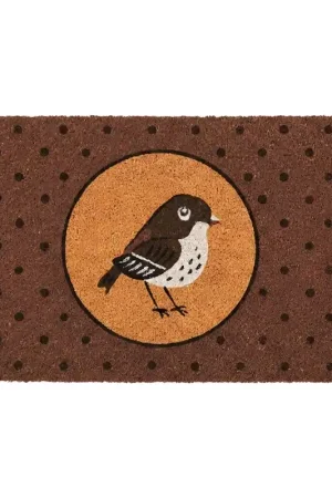 Weekendaanbieding Clayre & Eef Deurmat Bruin Kokos Vogel