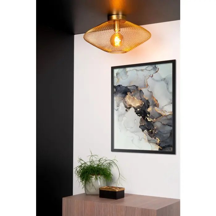 Actieprijs Lucide MESH Plafondlamp Goud, Messing, 1-licht