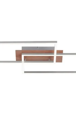 Bestseller Leuchten-Direkt IVEN Plafondlamp LED Hout licht, 2-lichts, Afstandsbediening