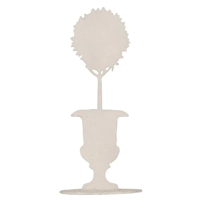 Lage Kosten Clayre & Eef Decoratie Bloem 7x10x22 cm Wit Metaal