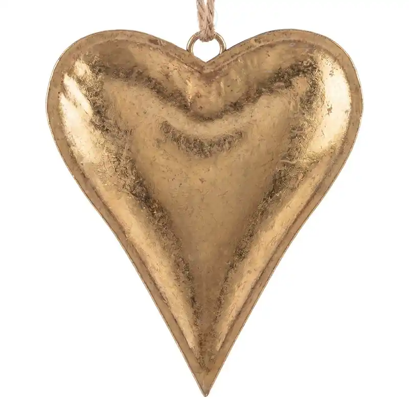 Clayre & Eef Decoratie Hart Goudkleurig Metaal Superprijs