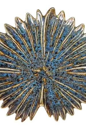 Aanbieding Clayre & Eef Decoratie schaal Bloem Blauw Keramiek