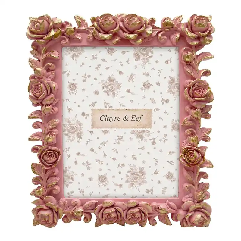 Meest Verkocht Clayre & Eef Fotolijst Roze Kunststof Roosjes