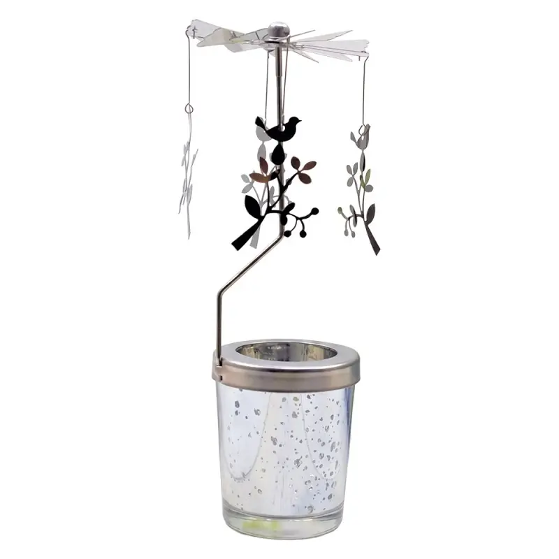 Clayre & Eef Waxinelichthouder Zilverkleurig Glas Dagaanbieding
