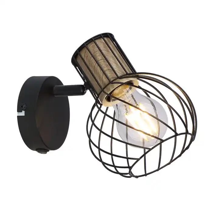 Globo LUISE Spotlamp Zwart, 1-licht Dagaanbieding