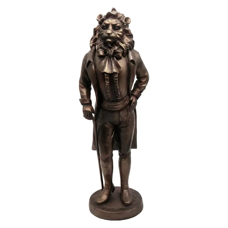 Goedkoop Clayre & Eef Decoratie Beeld Leeuw Goudkleurig Kunststof