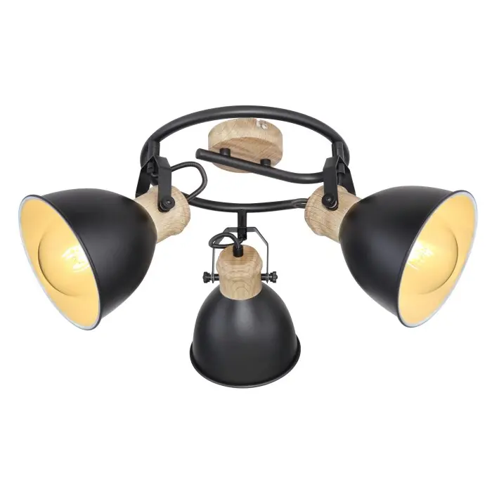 Globo WIHO Spotlamp Zwart, 3-lichts Gratis Retour