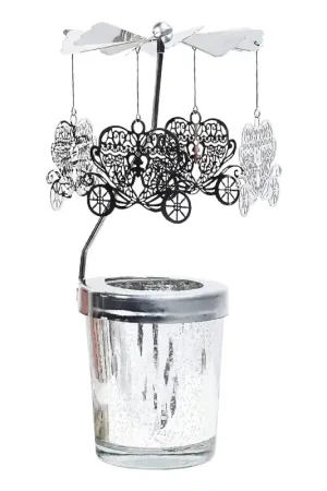 Aanbieding Clayre & Eef Waxinelichthouder Zilverkleurig Glas