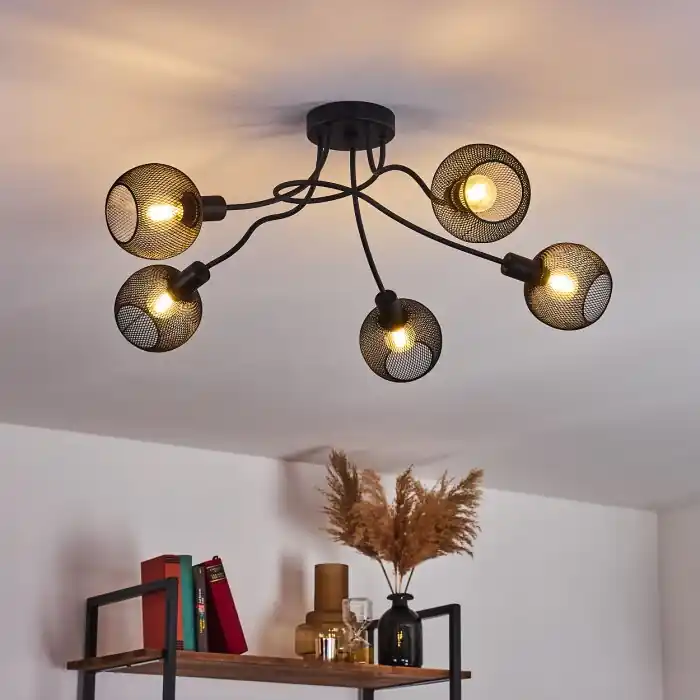 Tambo Plafondlamp Zwart, 5-lichts Bestel Nu