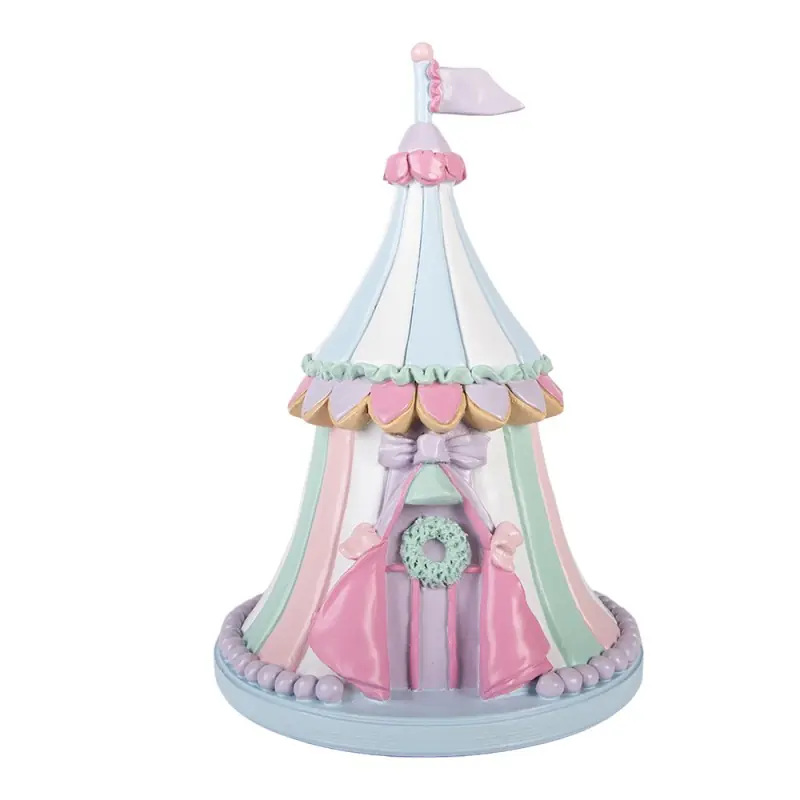Clayre & Eef Kerstdecoratie Beeld Ø 20x29 cm Roze Kunststof Gratis Retour