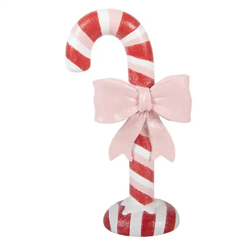 Clayre & Eef Kerstdecoratie Beeld Zuurstok 11x6x20 cm Rood Kunststof Betaalbaar