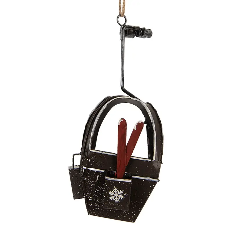 Favoriet Clayre & Eef Kersthanger 7x7x17 cm Grijs Metaal