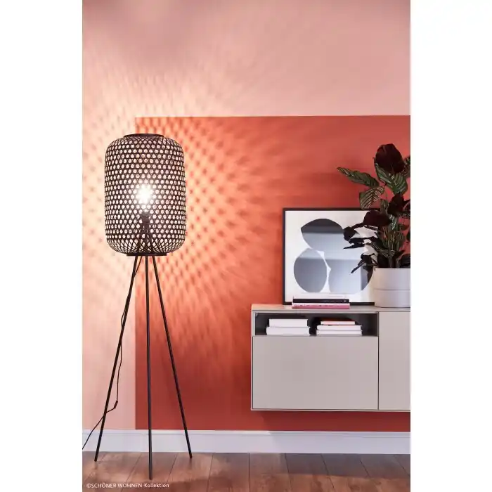 SCHÖNER WOHNEN-Kollektion CALLA Staande lamp Zwart, 1-licht Voordeelprijs