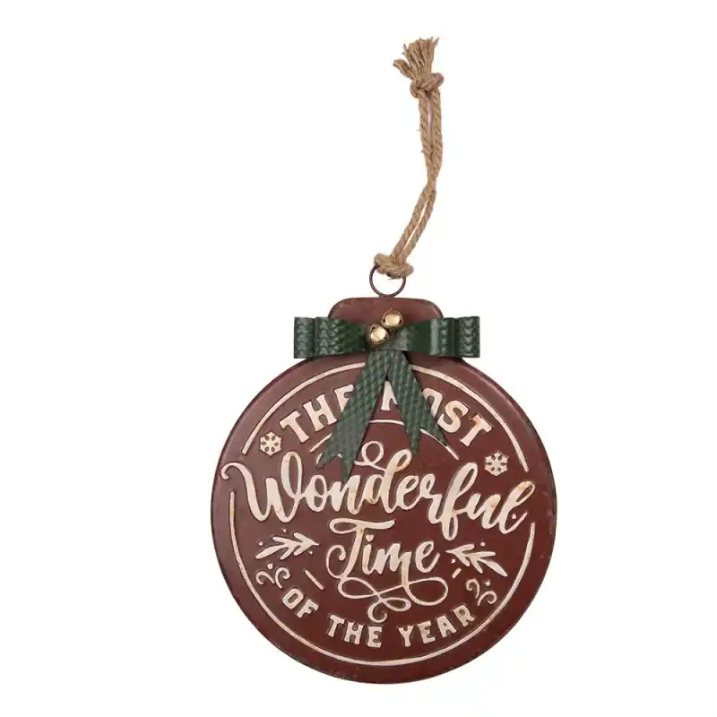 Laatste Versie Clayre & Eef Kerstdecoratie Beeld 30x4x37 cm Rood Metaal