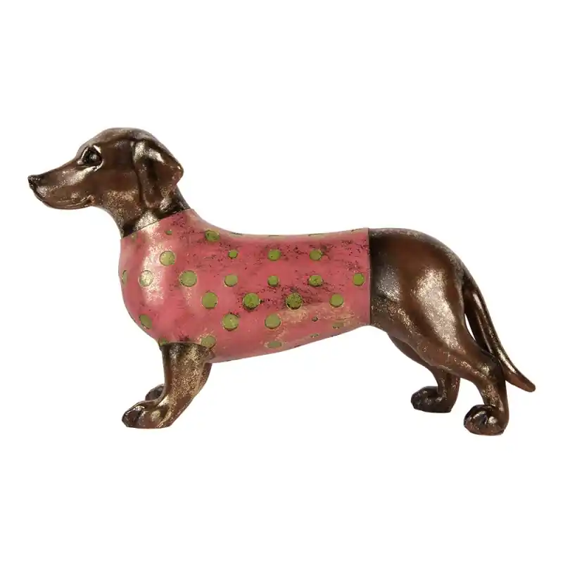 Clayre & Eef Decoratie Beeld Hond 60x17x35 cm Bruin Kunststof Koop Vandaag