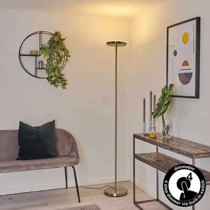 Mjölby Staande lamp LED Nikkel mat, 1-licht Finale Uitverkoop
