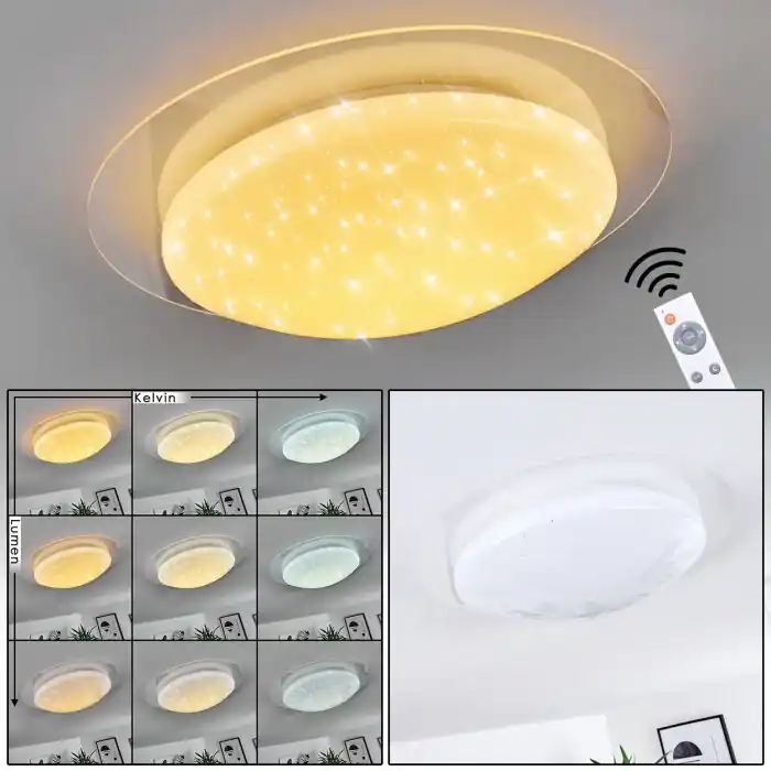 Direct Verzonden Rosenga Plafondlamp LED Wit, 1-licht, Afstandsbediening