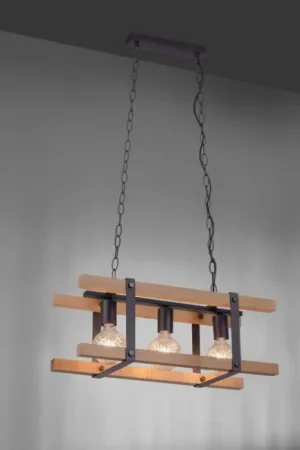Dagaanbieding Leuchten Direkt EDITH Hanglamp Hout licht, 3-lichts