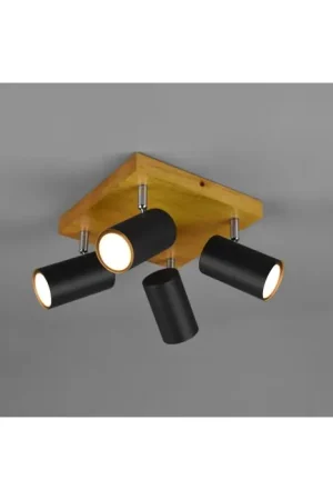 Beperkt Aanbod Trio Marley Spotlamp Hout licht, 4-lichts