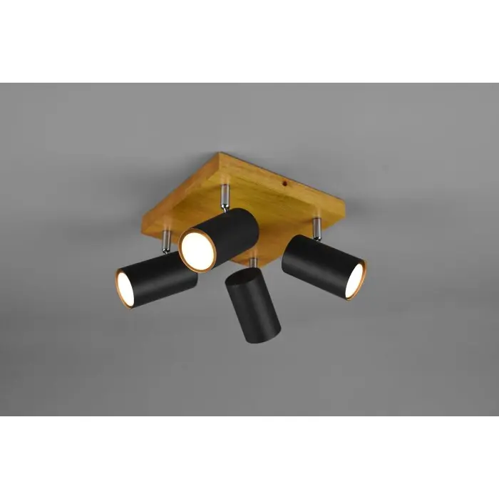 Beperkt Aanbod Trio Marley Spotlamp Hout licht, 4-lichts