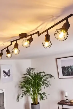 Aanbieding Baripada Plafondlamp Zwart, 6-lichts