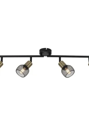 Actieprijs Globo FIASTRA Plafondlamp Zwart, 4-lichts