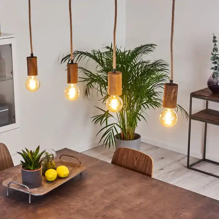 Chapana Hanglamp Bruin, Zwart, 4-lichts Premium