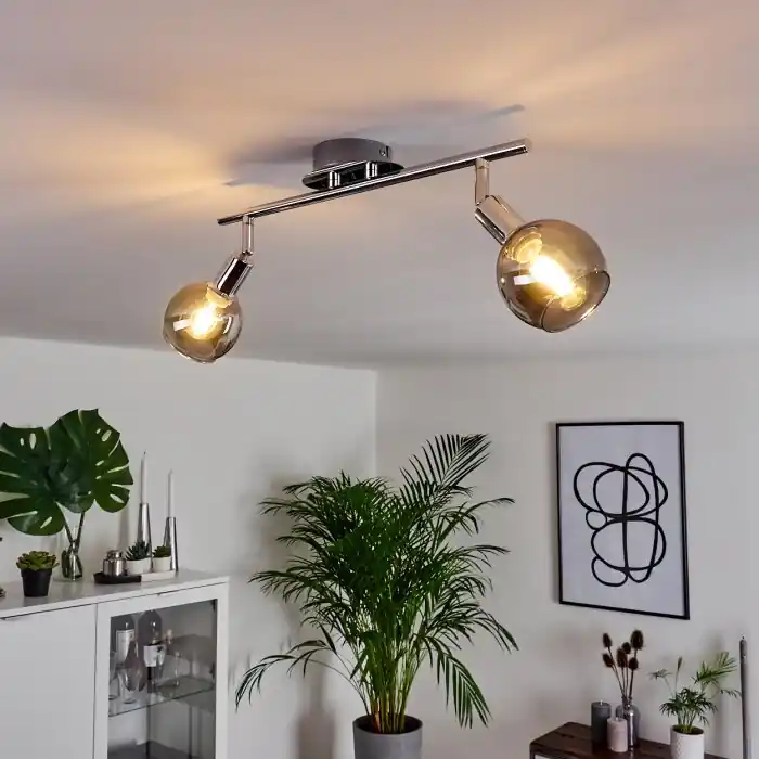 Bestel Nu Stranderod Plafondlamp Chroom, 2-lichts