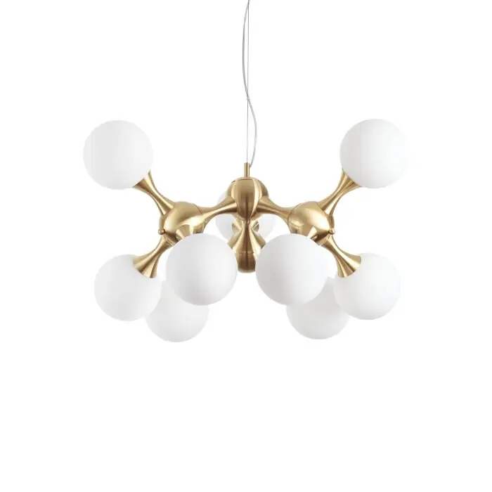 Ideallux NODI Hanglamp Messing, 9-lichts Gratis Retour