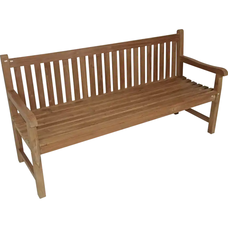 Bank teak rechte rug 180cm Direct Beschikbaar