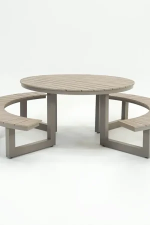 Actieprijs Vita Massa ronde picknicktafel taupe